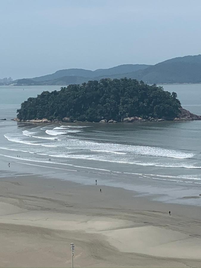 São Vicente Itararé prédio frente mar apto fundo vista parcial Extérieur photo